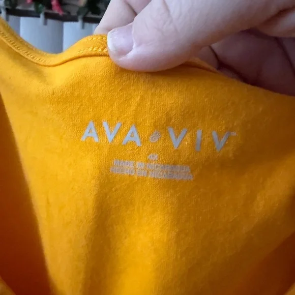 NWT Ava & Viv Yellow Scoop Neck Ruched Short Sleeve Summer Top Womans Size 4XL - Picture 3 of 5